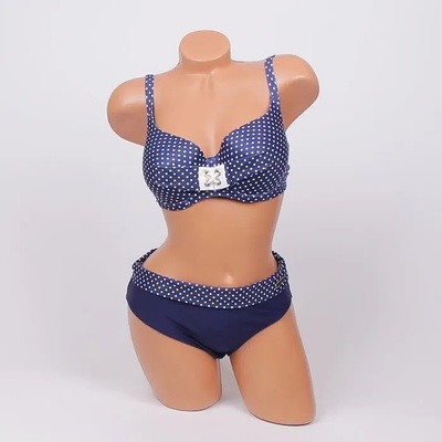 Бански в тъмносиньо на малки точки