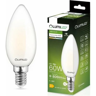 Lumiled LED žiarovka E14 B35 7W = 60W 806lm 4000K Neutrálne 360° vlákno