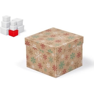 Krabice dárková vánoční C-V008-D 14x14x11cm – Zboží Dáma