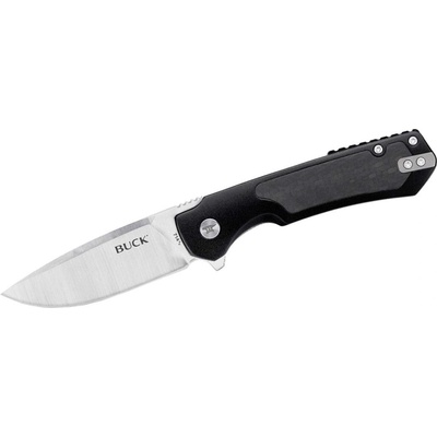 Buck Stinger Satin D2 Black Aluminium w Carbon Inlay Framelock BU-0714BKS