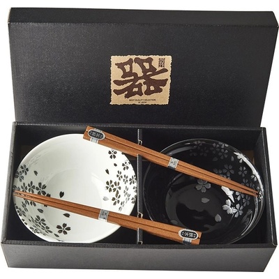 Made in Japan Set misek Silver Sakura s hůlkami 500 ml 2 ks