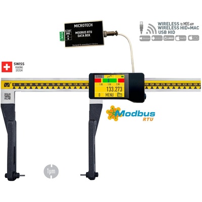 Microtech Дигитален шублер за измерване на външни канали Microtech MODBUS MICRON DataMet Point - 500 мм, 0, 001 мм, 300 мм (141405158M)