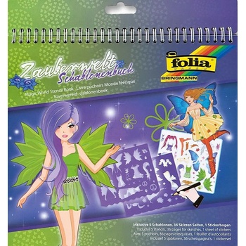 folia Книжка за рисуване със стикери и шаблони Folia - Вълшебен свят (4001868064452)