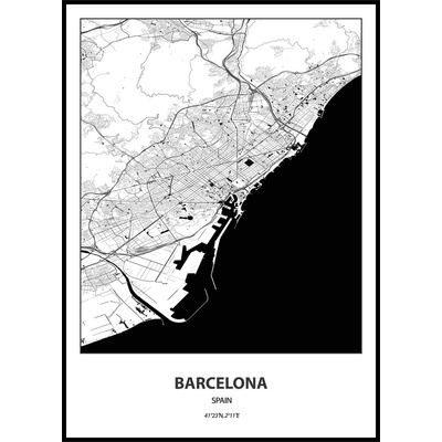 Jen tak z lásky Plakát Mapa města (více variant měst) Rozměr plakátu: 30 x 40 cm, Město: Barcelona