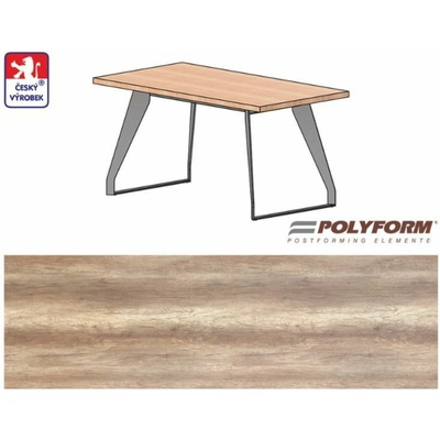 POLYFORM Stůl City 150 old wood 50 x 800 x 1500 mm včetně podnože