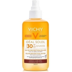 Vichy Слънцезащитна вода SPF 30 - за подобряване на тена , Vichy Ideal Soleil Protective Solar Water Enhanced Tan SPF30 200ml