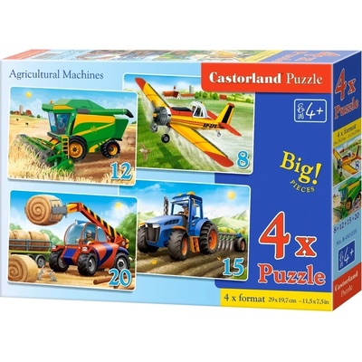 Castorland Пъзел Castorland 4 в 1 - Земеделски машини (B-041039)