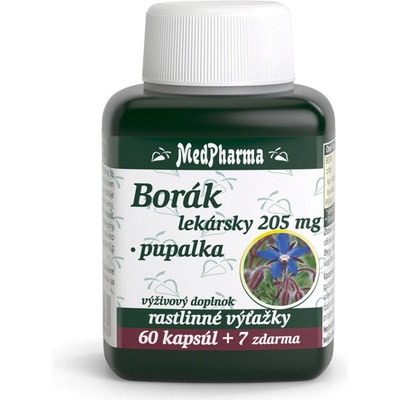 Medpharma Borák lekársky 205 mg + pupalka 67 kapsúl
