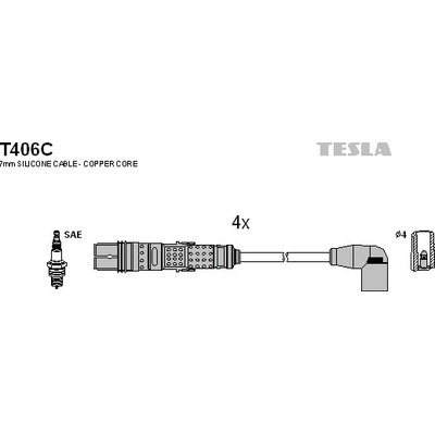 TESLA Sada kabelů pro zapalování T406C – Zboží Mobilmania