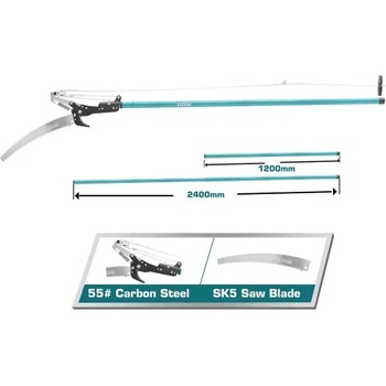 TOTAL Телескопичен трион и ножица за клони TOTAL THEPS25281 Industrial, 2.8 м (THEPS25281 Industrial)