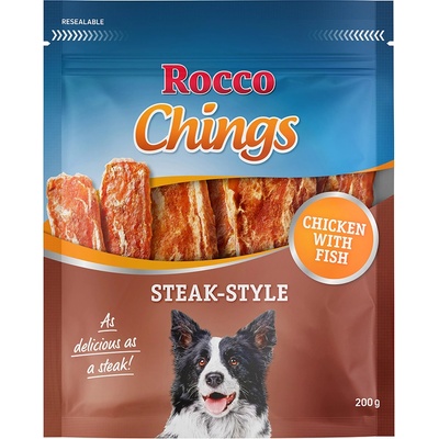 Rocco 12x200г пиле и риба Rocco Chings Steak Style за кучета