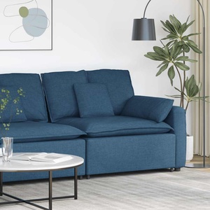 vidaXL Модулен диван с подлакътник и възглавници, син, 100 см (4104394)