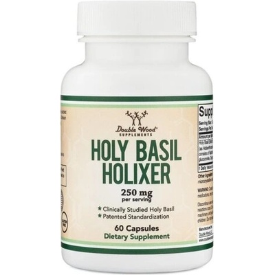 Double Wood Supplements Свещен босилек - при стрес и лошо настроение, 250 mg, 60 капсули (27239 DW)
