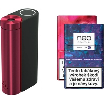 glo™ HYPER X2 Černo‑červená + 2 NÁPLNĚ neo™ Sticks Deep Tobacco Sticks Violet Click