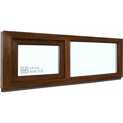 Kömmerling 70 Ad Fix/S 1800 X 500 mm Tmavý Dub/Tmavý Dub oboustranně Sklo Čiré Neotevíratelné