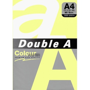 Double A Цветна хартия Double A, A4, 500л, светложълт