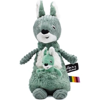 Les Ptipotos Плюшен кенгуру Allezou зелен - мама с дете