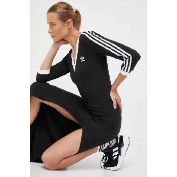 Adidas Рокля adidas Originals Adicolor в черно дълга с кройка по тялото IK0439 (IK0439)