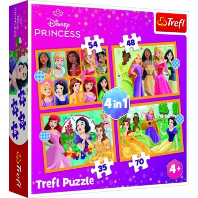 TREFL Disney princezny Pohádkové příběhy 4v1 35,48,54,70 dílků
