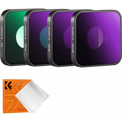 Sada filtrů 4v1 Šedá ND ND4 ND8 ND16 Polarizační PL pro GoPro Hero 4K / SKU.2333