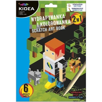 Škrabací obrázky Kidea Pixel 6 listů s ilustracemi