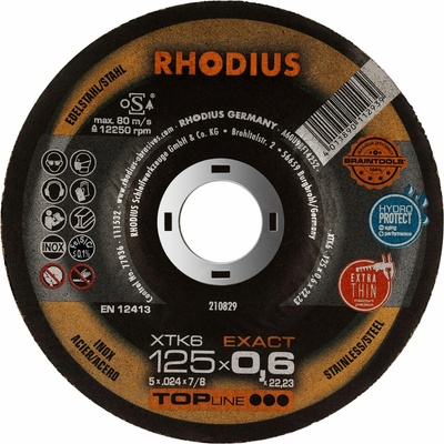 Rhodius Rezný kotúč 125 x 0,6 x 22,23 mm 211302 10 ks