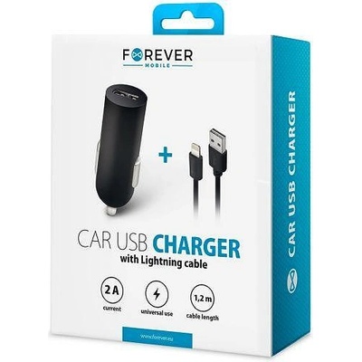 Forever Зарядно Forever 12V M02 + Lightning кабел 2A черно