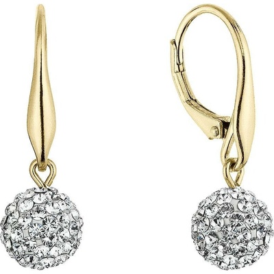 Evolution Group Pavona Pozlacené náušnice Kuličky s krystaly Swarovski 31326.1