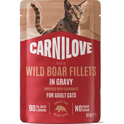CARNILOVE Cat POUCH GRAVY rich in Wild Boar enriched with Chamomile 85 g
