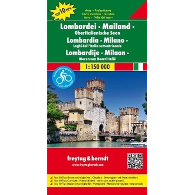 Freytag & Berndt Auto + Freizeitkarte Lombardei Mailand Oberitalienische Seen Top 10 Tips Autokarte 1:150.000. Lombardia