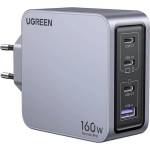 UGREEN Захранване за ел. мрежа за лаптопи, смартфони и таблети с USB-A и 3xUSB-C изходи с технология за бързо зареждане - Ugreen Nexode Pro GaN Fast Wall Charger 160W (тъмносив) (25095 (UGR1838))