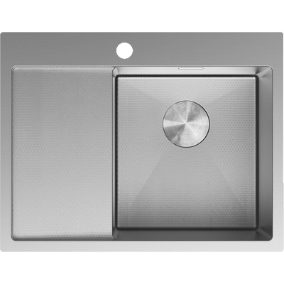 Mexen Exar стоманена мивка с 1 отделение и дъска за отцеждане, дясно 620 x 480 mm, (6432621005P-01HC)