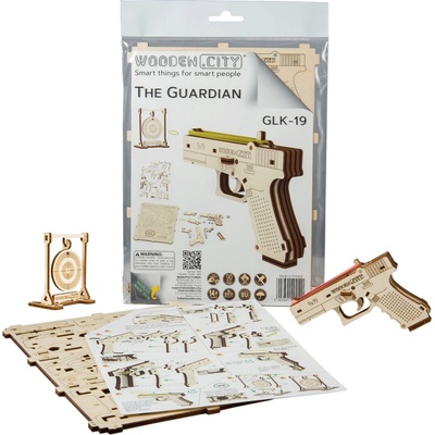 Wooden City 3D puzzle Pištoľ Guardian GLK-19 30 ks