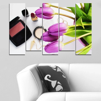 Vivid Home Декоративни панели Vivid Home от 5 части, Цветя, PVC, 110x65 см, 3-та Форма №0521