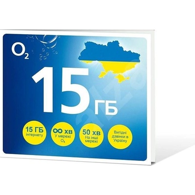 O2 SIM s kreditem 50 Kč, 15 GB DAT - UKRAJINA
