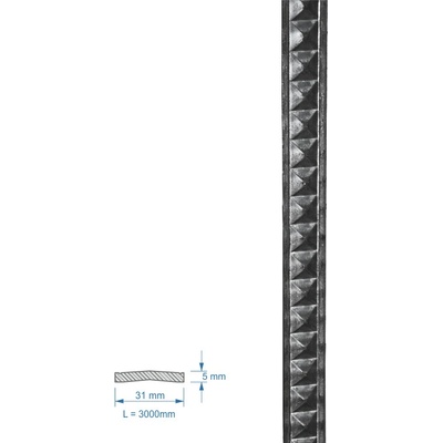 Madlovina vzorovaná 31 x 9 mm, 3000 mm, cena je uvedená za 3 m kus