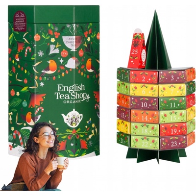 ADVENTNÍ KALENDÁŘ s čajem čajový set Tree English Tea Shop - 25 ks