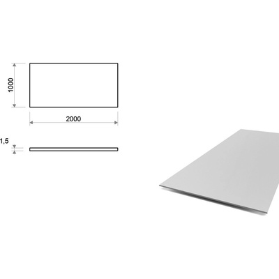 Hliníkový plech hladký 1x2 m, hrúbka 1,5 mm (EN 5754) H22