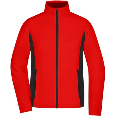 James & Nicholson JN 1859 dámská strečová fleecová bunda red/black