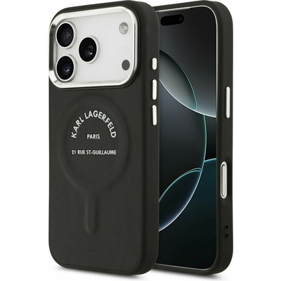 KARL LAGERFELD PU RSG Logo MagSafe Задний Чехол за iPhone 17 Pro Black Karl Lagerfeld | Cheren | МЪЖЕ | UNI