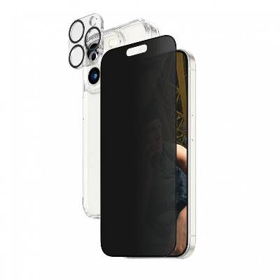 Стъклен протектор PanzerGlass за Apple iPhone 15 Pro, 3 в 1, UWF, Privacy Bundle, UWF Privacy screen protector, HardCase, протектор за камера (5711724930294)