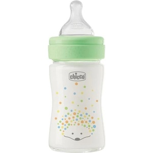 Chicco Бебешка стъклена бутилка Perfect Easy 150 ml slow силикон неутрална 0m+ (20251.30)