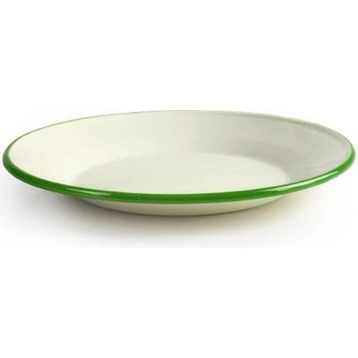 Ibili Smaltovaný tanier so zeleným okrajom 22 cm