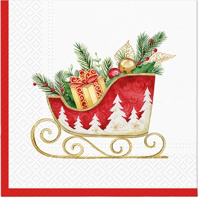 PAW Ubrousky L Holiday sleigh 33x33cm