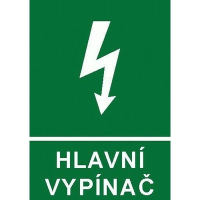 CUPRO Tabulka"HL.VYPÍNAČ" A6 F, samolepící 6131A A6 FÓLIE