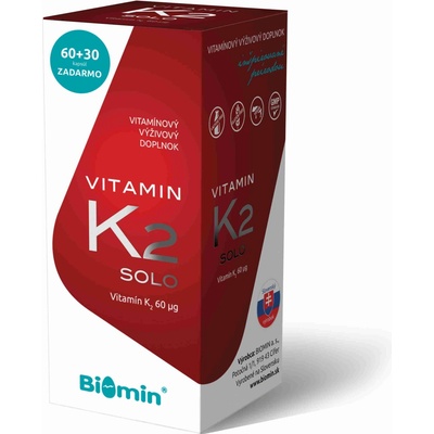 Biomin Vitamín K2 Solo + Darček 60 kapsúl + 60 kapsúl Imuno Protect zadarmo