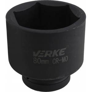 VERKE Кована ударна вложка 6-стенна 80 мм за 1" 13209 (v39416)