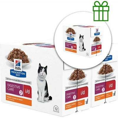 Hill's Prescription Diet i/d Péče o zažívání kapsička pro kočky kuře 12 x 85 g, 2+1