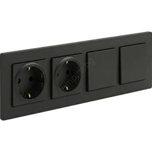 Legrand Legrand-Двойна домашна SCHUKO розетка 250V/16A и двоен/единичен ключ № 1 NILOE STEP (LR0116H)