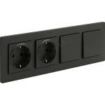 Legrand Legrand-Двойна стенна розетка SCHUKO и двоен ключ № 1 NILOE STEP 250V черна (LR0116H)